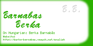 barnabas berka business card