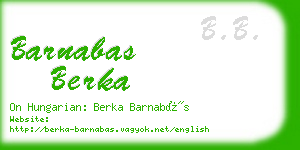 barnabas berka business card